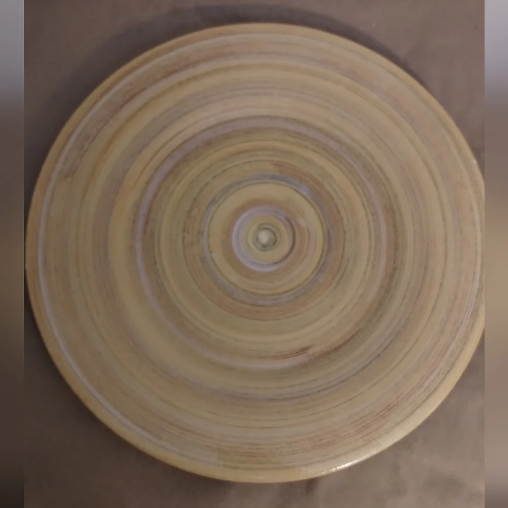 Pier 1 Terre Gold Earthenware Hand Painted Plater